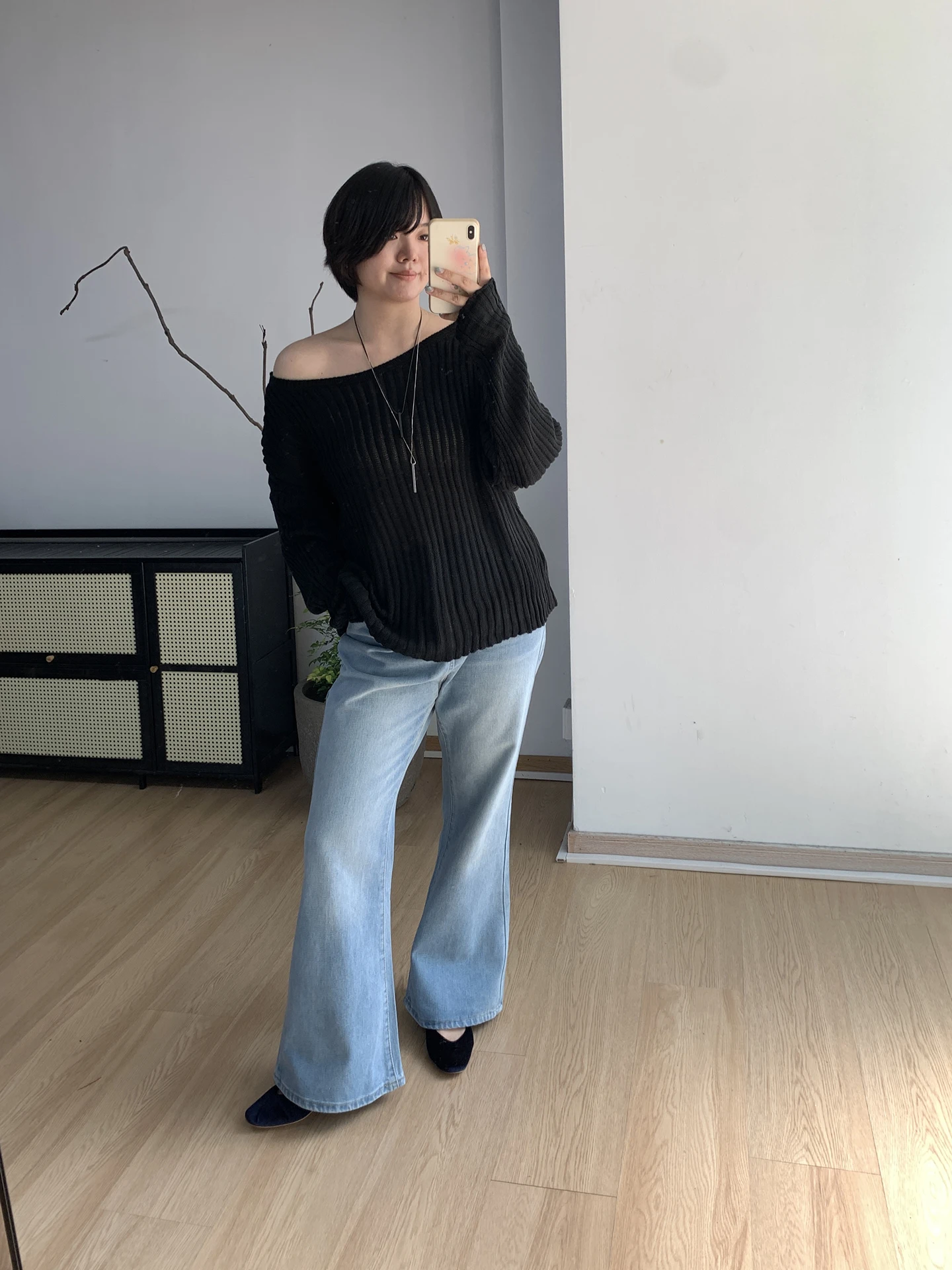 

Большой размер Fisake, повседневные широкие джинсы с завышенной талией, утягивающие свободные расклешенные длинные брюки, женские удобные осенние джинсы с низкой талией