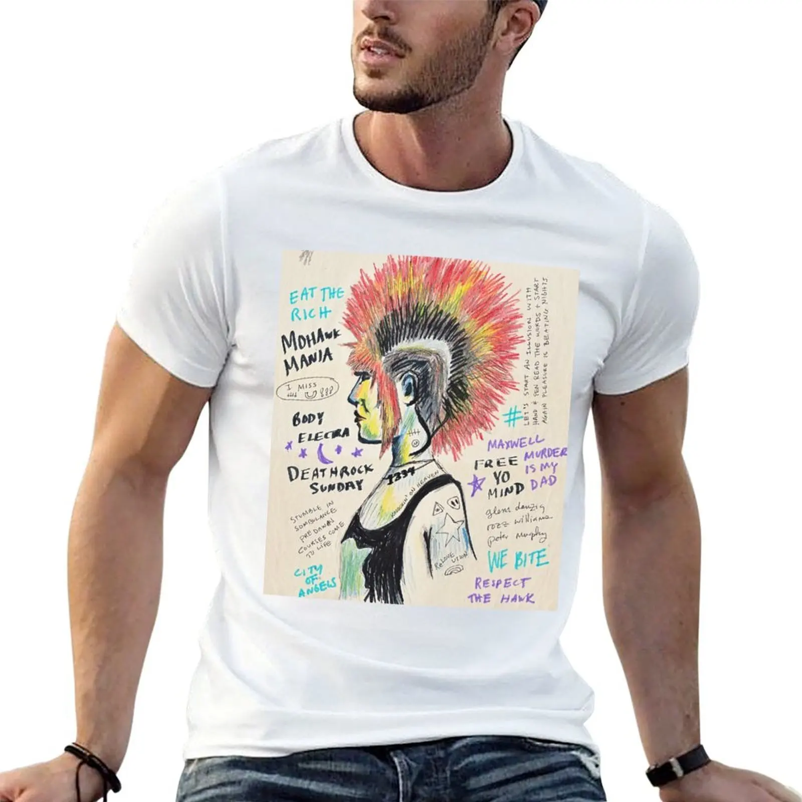 

Respect The Hawk T-Shirt man t shirt cotton t shirts for man cotton T-Shirt