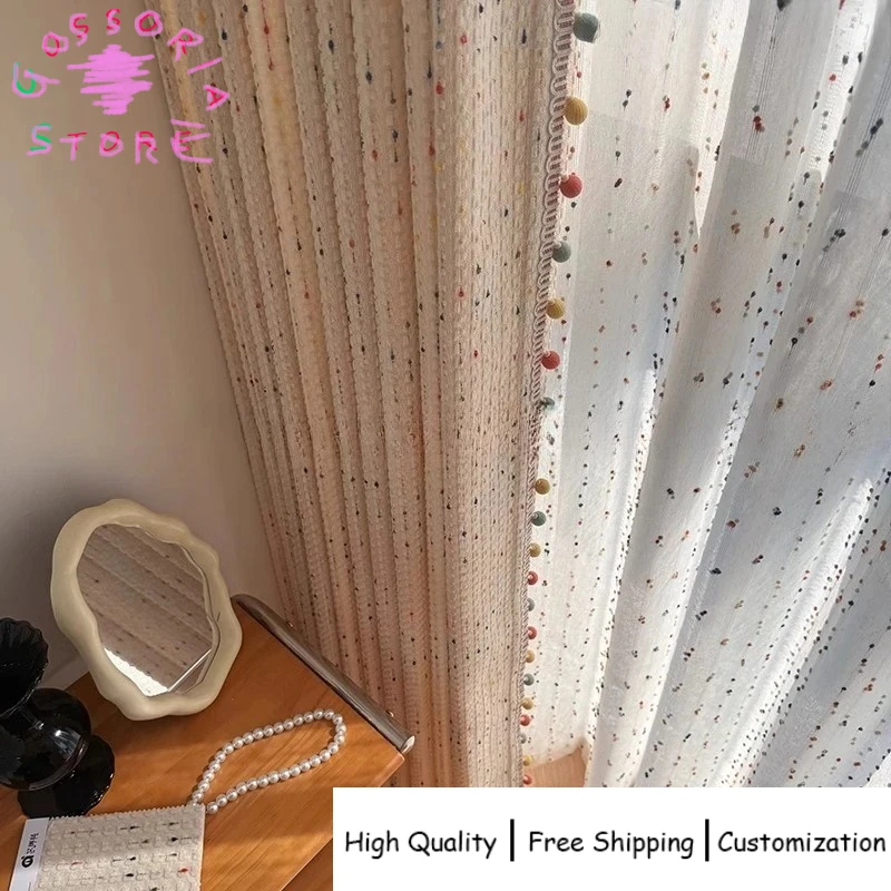 

Sample Custom French Chenille Cream Sweetheart Curtains for Childrens Room Bedroom Custom Blackout Thermal Insulated Drapes