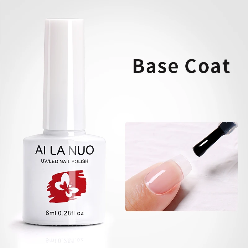 Capa Base de goma para uñas, 8ml, sin necesidad de limpiar, capa superior de piel mate, esmalte de Gel de imprimación de cristal, pegamento UV, accesorios para uñas