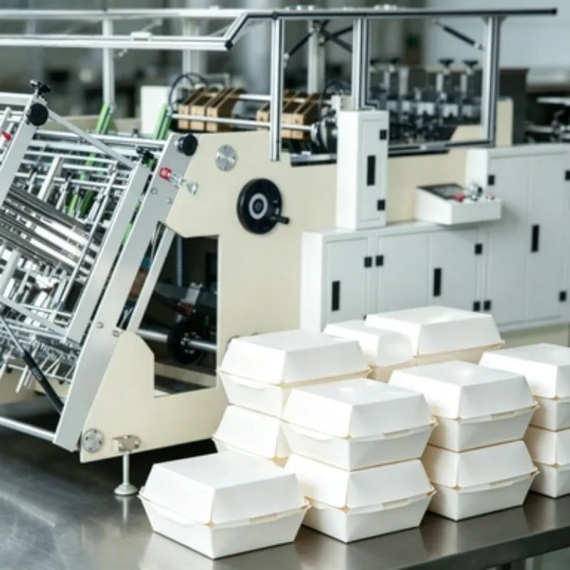 High Speed Disposable Kraft Paper Box Forming Machine Hamburger Carton Erecting Equipment Box Making Machine 200pcs/min Sale