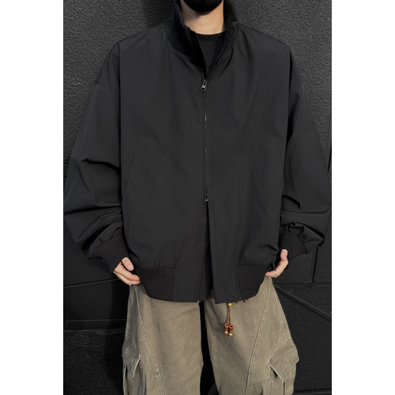 

Autumn Jacket Men Fashion Casual Black Jackets Men Japanese Streetwear Hip-hop Loose Bomber Jacket Mens Short Coat M-3XL
