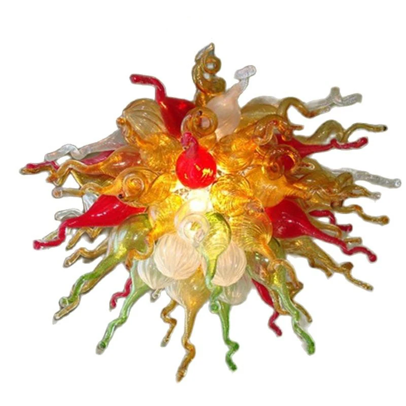 

Artistic Lamp Hand Blown Borosilicate Glass LED Chandelier Lighting Lustre 28 by 24 Inches