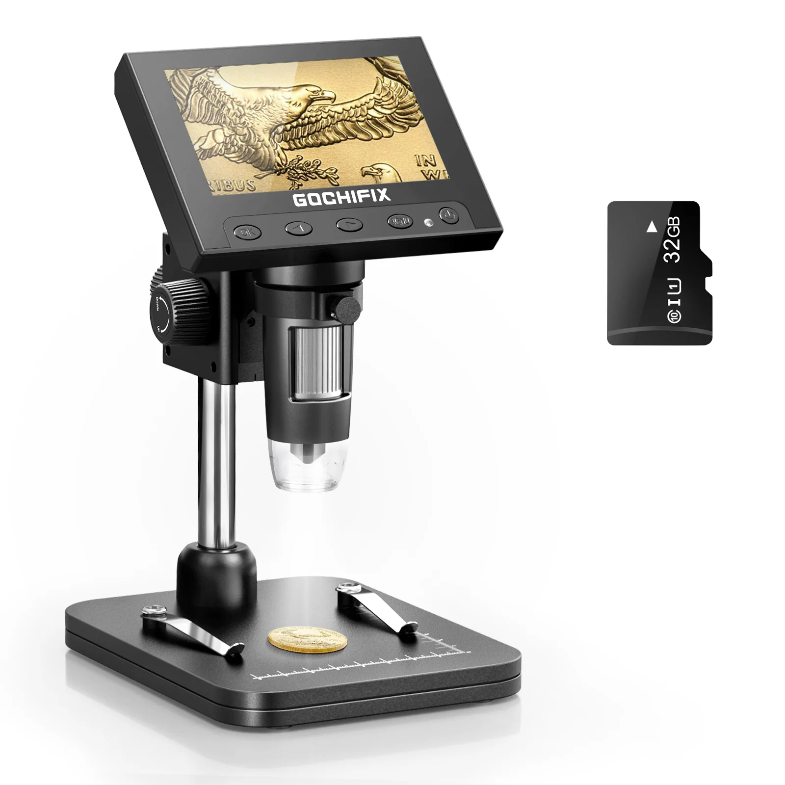 GOCHIFIX  4.3'' Digital Microscope 1080P 50-1000x 1080P Video Microscope for Adult Soldering With 8 LEDS