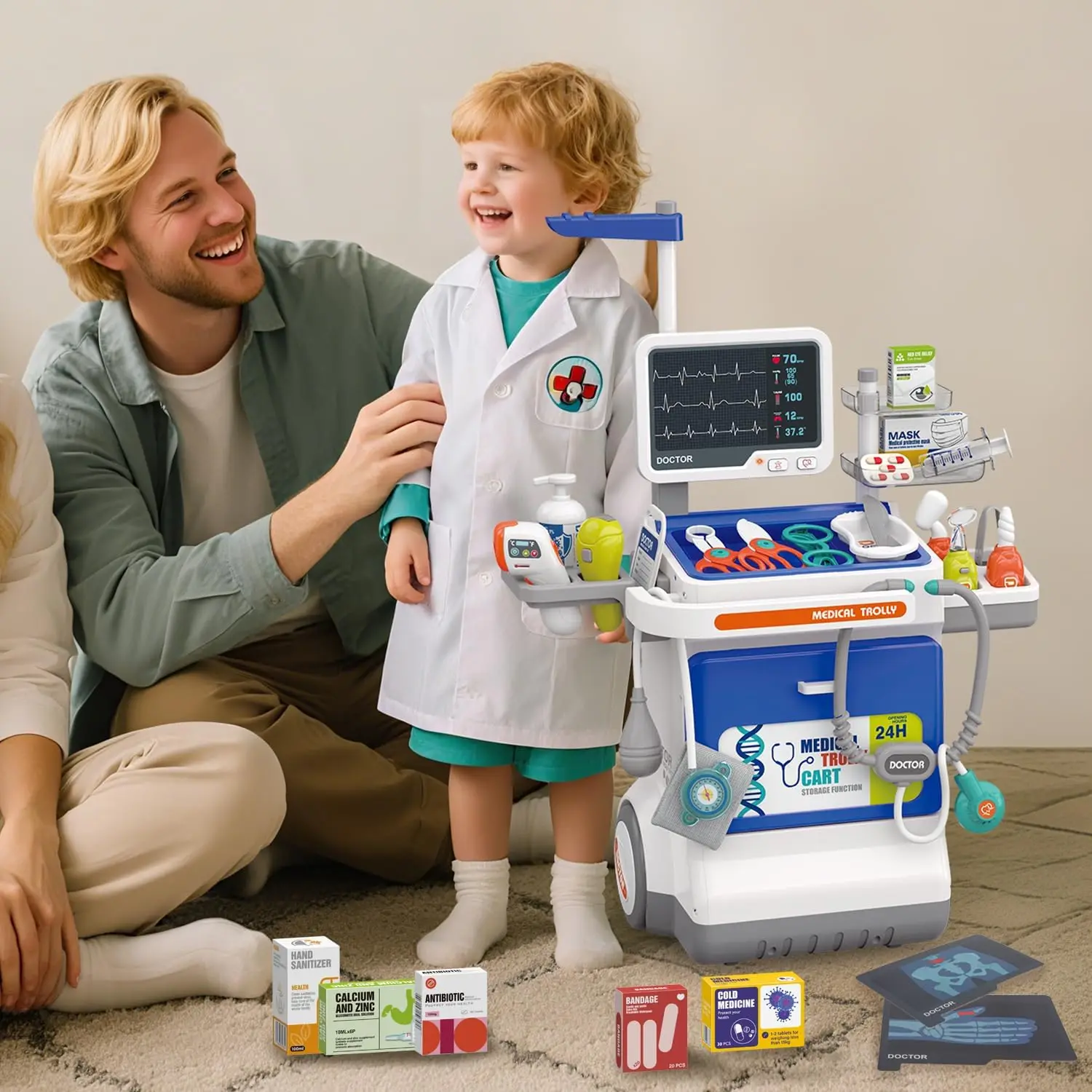 juego-de-medico-de-lujo-para-ninos-juego-de-estacion-medica-simulada-con-estetoscopio-y-herramientas-regalo-perfecto-para-juegos-de-rol