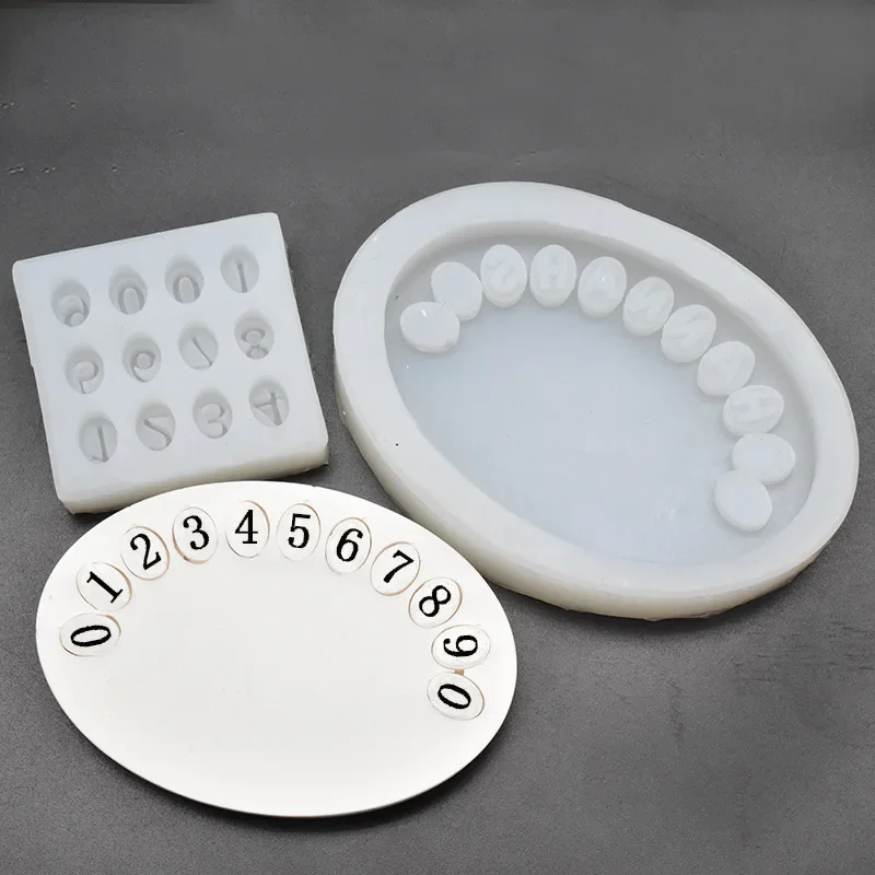 Number Silicone Fandont Mold Silica Gel Moulds Digital Number Plate Car Aromatherapy Gypsum Numbers Silicone Molds