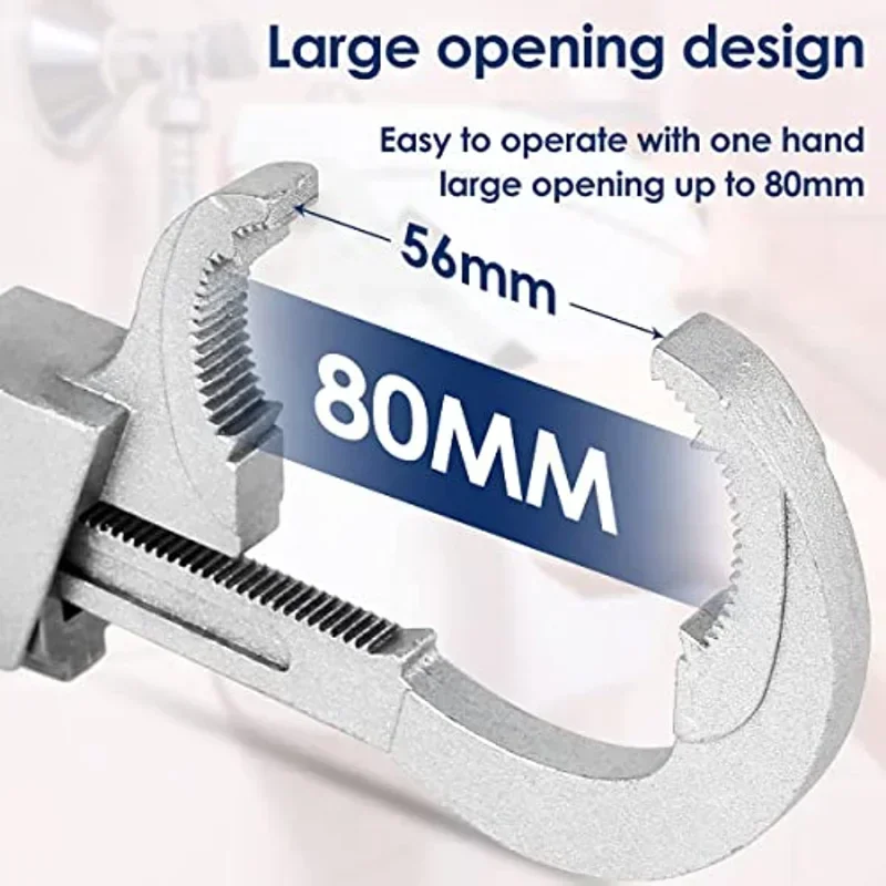 Universal Adjustable Double-ended Wrench Multifunctional Adjustable Wrench for Basin Faucet Plumbers Water Pipe Faucet Assembly