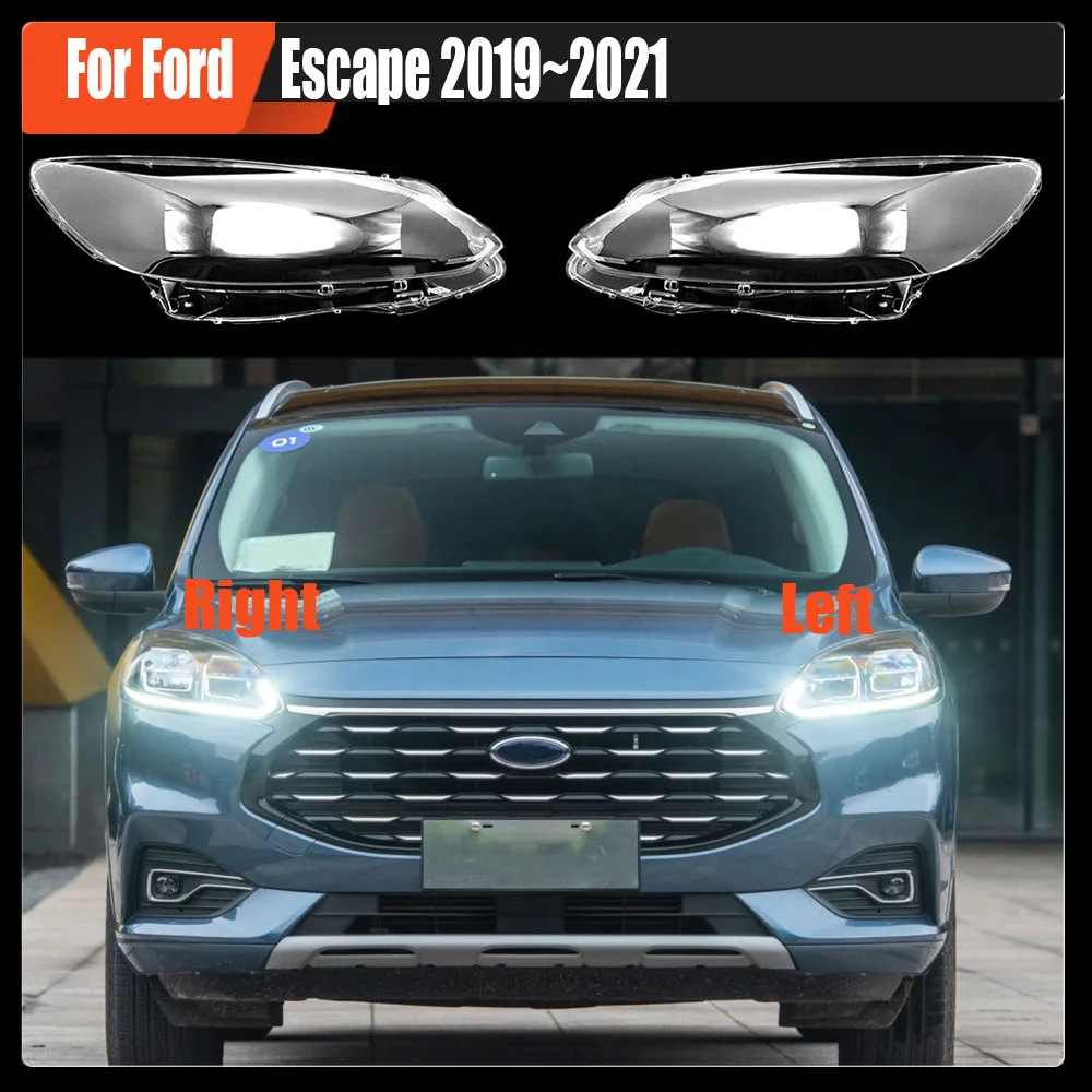 

For Ford Escape 2019~2021 Car Front Headlight Cover Auto Headlamp Lampshade Lampcover Head Lamp light glass Lens Shell