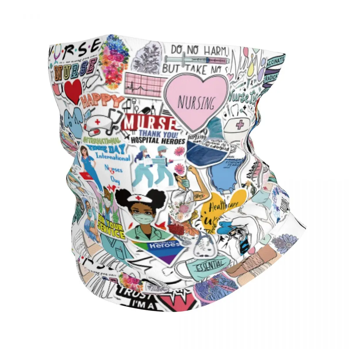 Cartoon Doctors Nurse Bandana Neck Warmer Women Men Winter Hiking Ski Scarf Gaiter Nursing Medical Print Face Cover