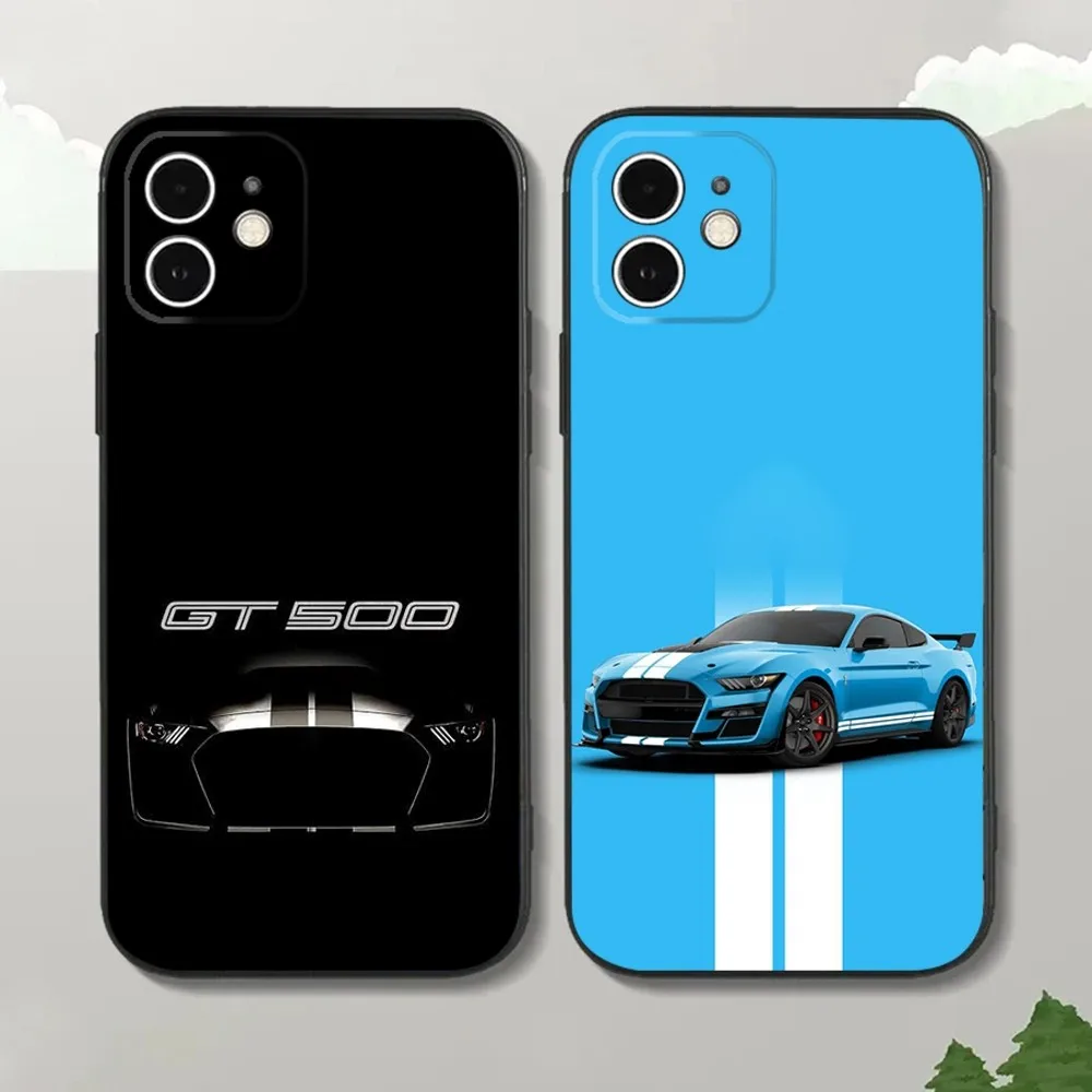 Cool Car S-ShelbyS-S M-MustangS-S GT Phone Case For iPhone16,15,14,13,12 Mini 11 Pro XR,X,XS,MAX Plus Silicone Cover Soft Black