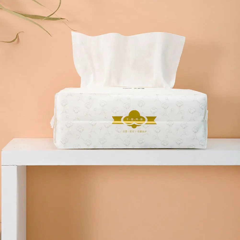 Paquete de 1 Toalla Facial Desechable de Algodón, Gruesa y Suave, para Uso Húmedo o Seco, Portátil, para Remover Maquillaje, Ideal para Viajes