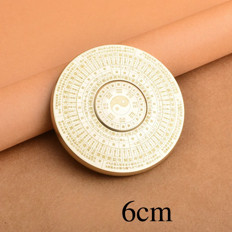 6cm/8cm Solid Brass Compass Fidget Spinner Big Size Metal Hand Spinner Adult Stress Reliever Toys for Teen ADHD Fidget Toys