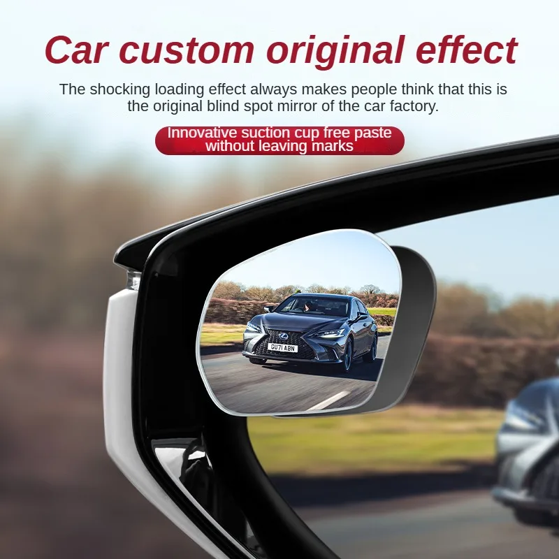 2pcs Car Mirror Wide Angle Car Blind Spot Mirrors 360° Adjustable Auxiliary Rearview Mirrors HD Frameless Small Round Mirror