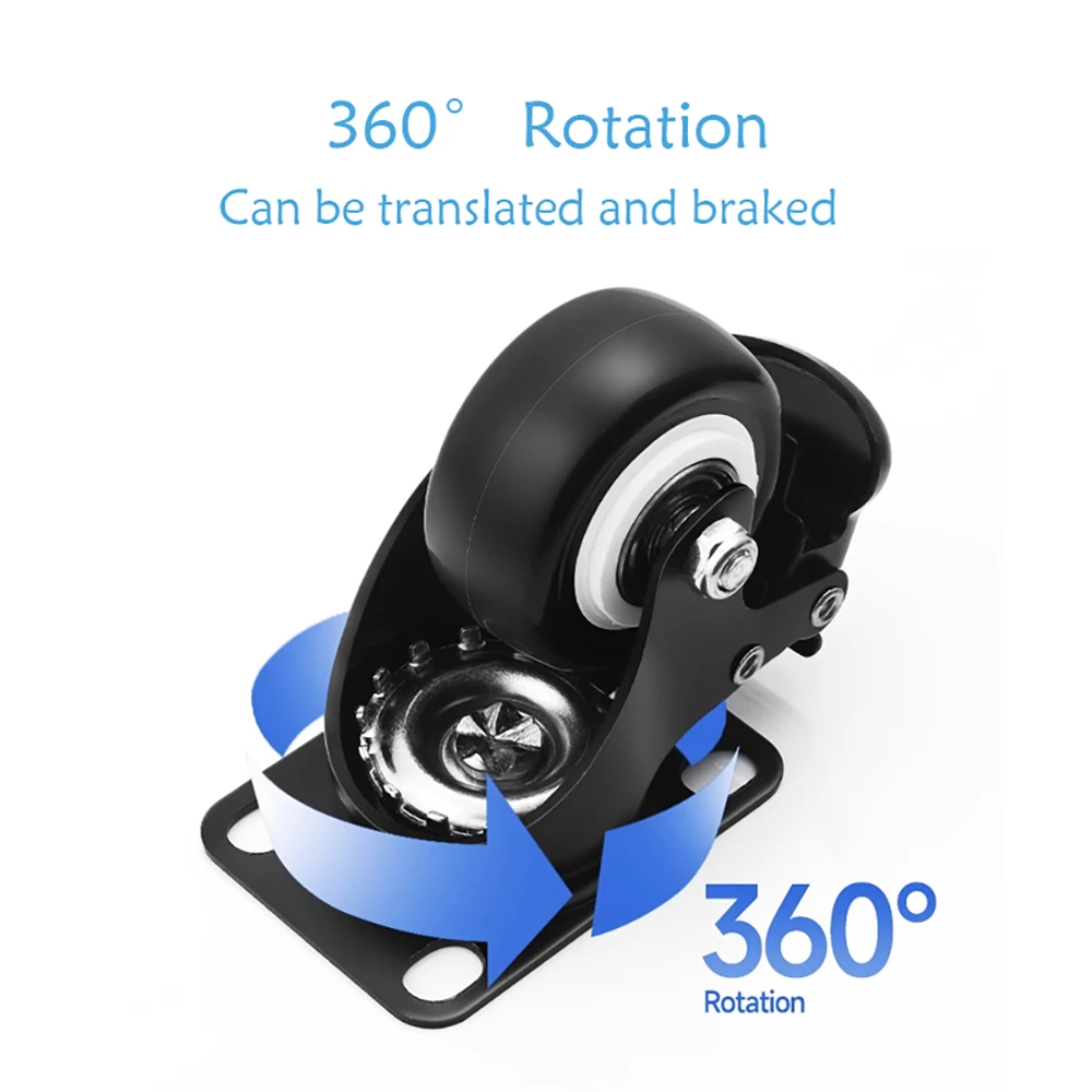 1.5-5 Inch Polyurethane Swivel Caster M6/M8-M12 Screw For Furniture Wheel Caster Wheels 360° Caster Wheel Industrial With Brake image 5