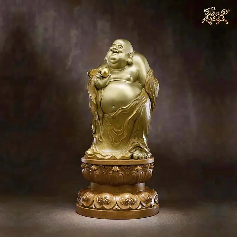 Unique high grade Southeast Asia Maitreya Buddha God of wealth copper statue HOME Shop Club BAR Company Decoration