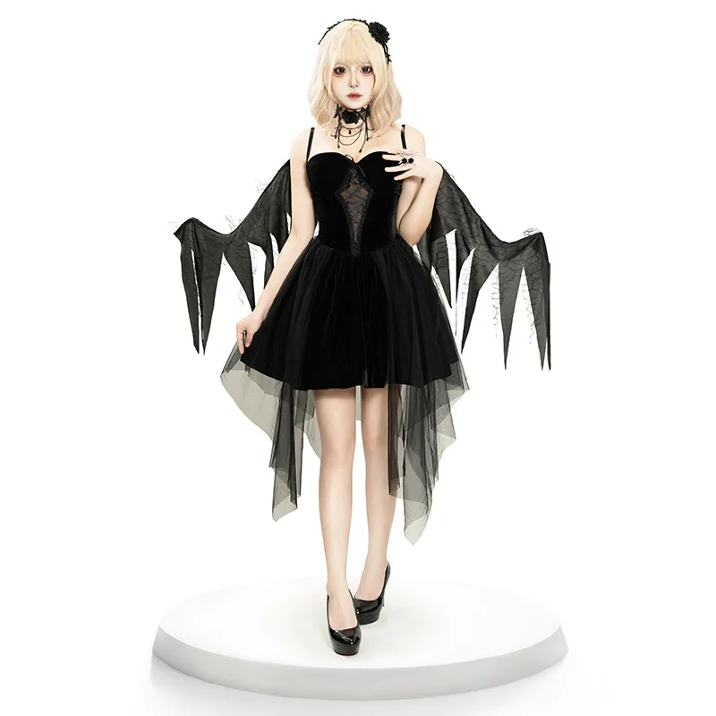 Zestaw Kostiumu Anioła Czerwonego Diabła na Halloween, Strój do Odgrywania Ról, Modna Odzież Sceniczna dla Kobiet