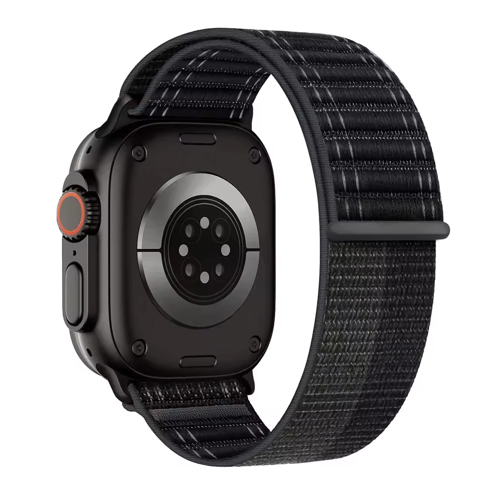 حزام حلقة رياضي لساعة أبل Ultra/Ultra 2 49 مللي متر 46 مللي متر 45 44 42 سوار نايلون حزام كوريا iWatch Series SE 10 9 8 7 6 5
