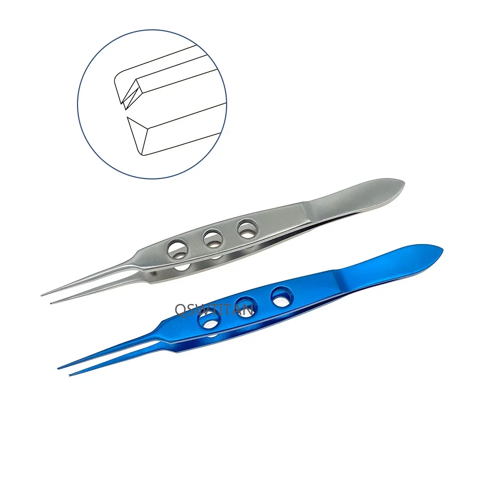 Ophthalmic Toothed Forceps Surgical Tweezers Titanium/Stainless Steel  Microsurgery Instrument