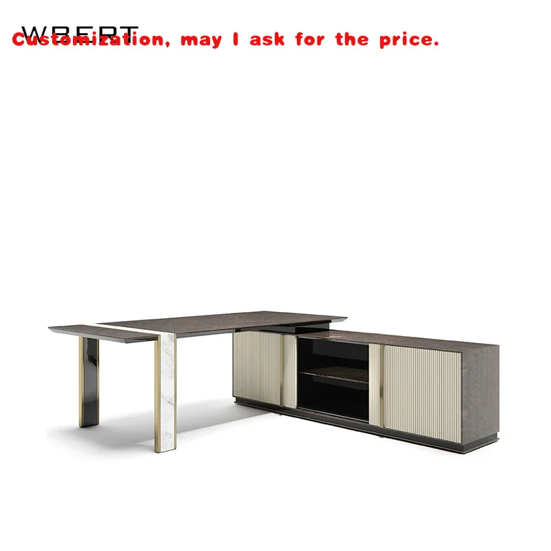 

на заказ.WBERT Итальянский роскошный стол из цельного дерева, современный простой большой письменный стол для менеджера, компьютерное использование