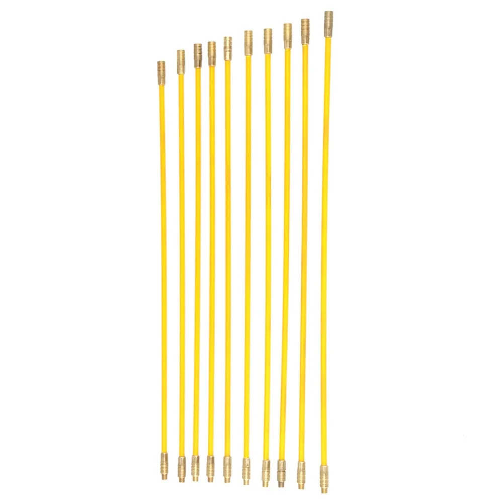 

10 шт., ходовая проволока из стекловолокна, 33 см/13 дюйма, латунный разъем, рыбная лента, 4 мм, комплект для тяги и толкания, тяга коаксиального кабеля