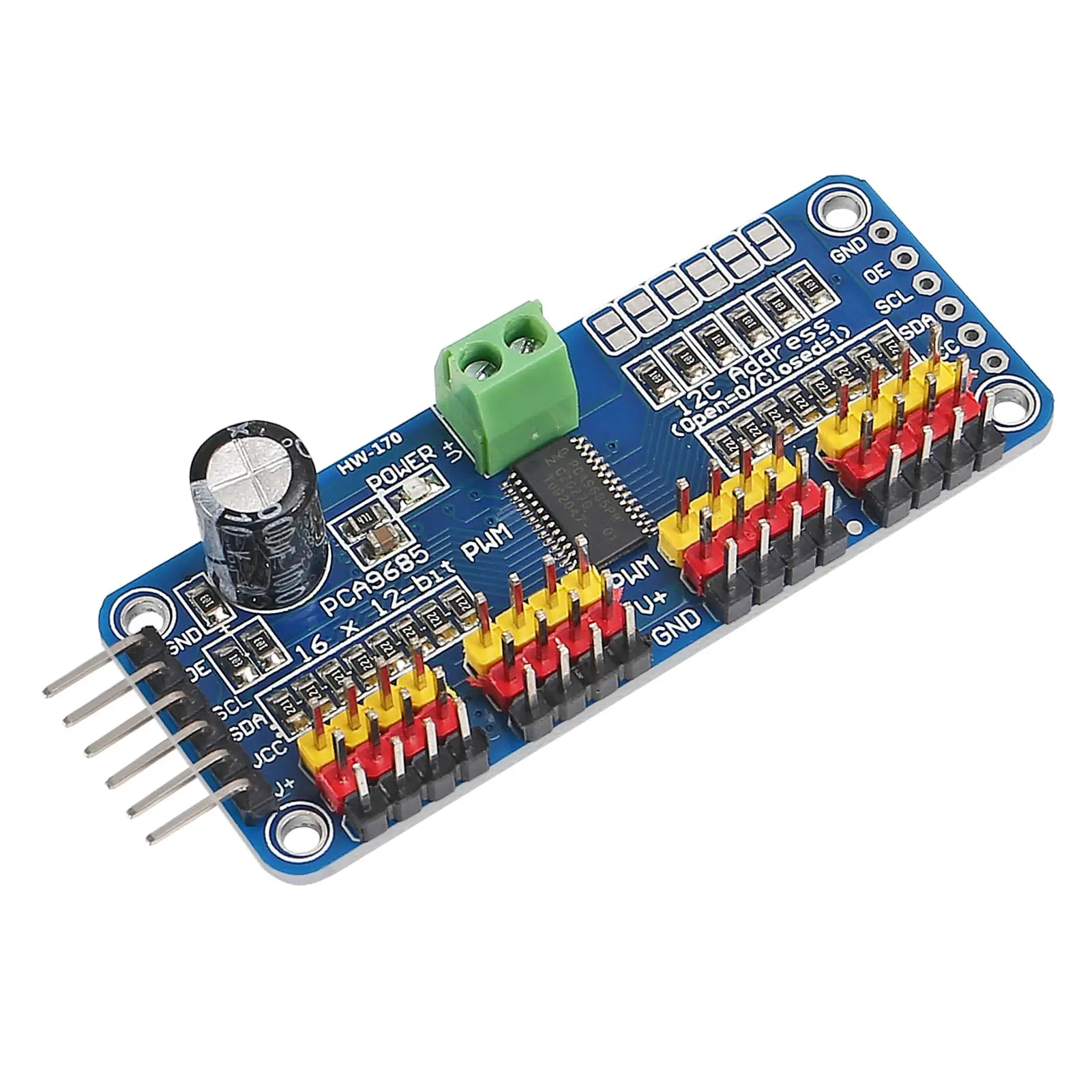 1pc PCA9685 16 Channel 12 Bit PWM Servo Driver Board IIC Interface PCA9685 Module Controller for Arduino and Raspberry Pi