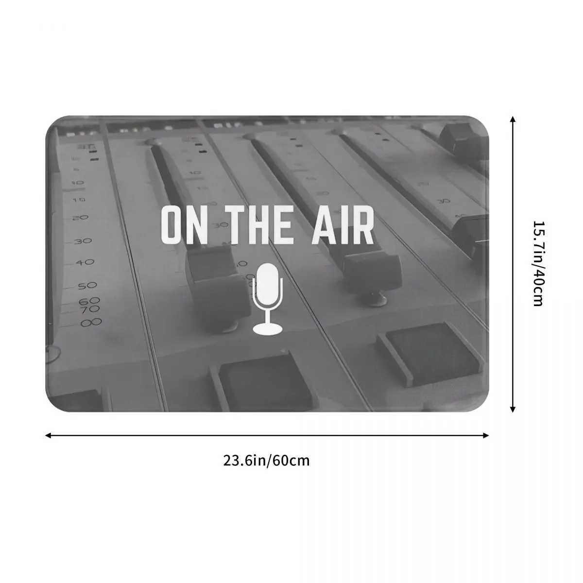 On The Air Radio Board Black And White Boombox Boom Box Music Non-slip Doormat Carpet Bath Bedroom Mat Outdoor Home Decor