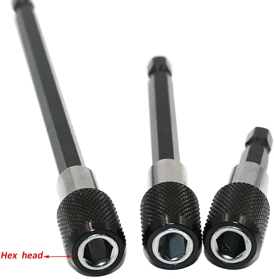 3 Chiếc 1/4 Inch Chuôi Lục Giác Từ Hạt Mũi Mở Rộng Nhanh Chóng Phát Hành Vít Giữ Tác Động Driver Bit 2/4/ 6 Inch