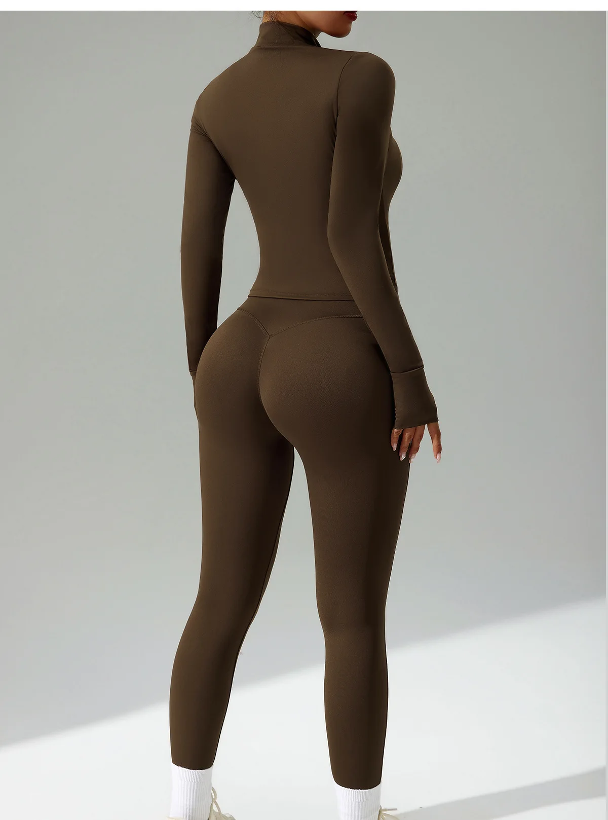 3-teiliges Damen-Fitness-Sportbekleidungs-Set, schnelltrocknend, atmungsaktiv, Langarm-Cardigan, Sport-BH, High-Waist-Leggings, Yoga-Workout-Trainingsanzug – Detail 24