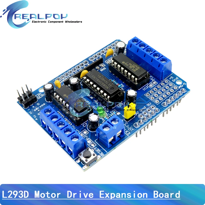 L293D płyta sterownicza silnika krokowego moduł tarczy sterującej płyta rozszerzeń napędu silnika dla Arduino Mega2560 4-kanałowy UNO R3