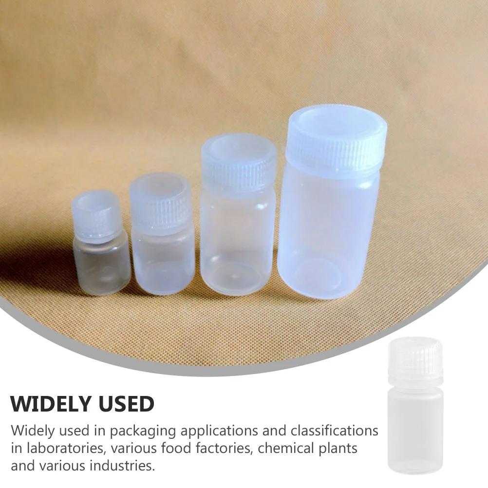 10Pcs Plastic Wide Mouth Bottles 30Ml Reagent Vials with Caps Lab Grade Sample Storage Bottles Resealable Liquid Solid
