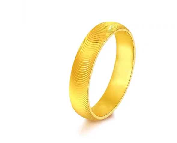 24k pure gold finger rings for couples 999 real gold wedding rings  3.3mm