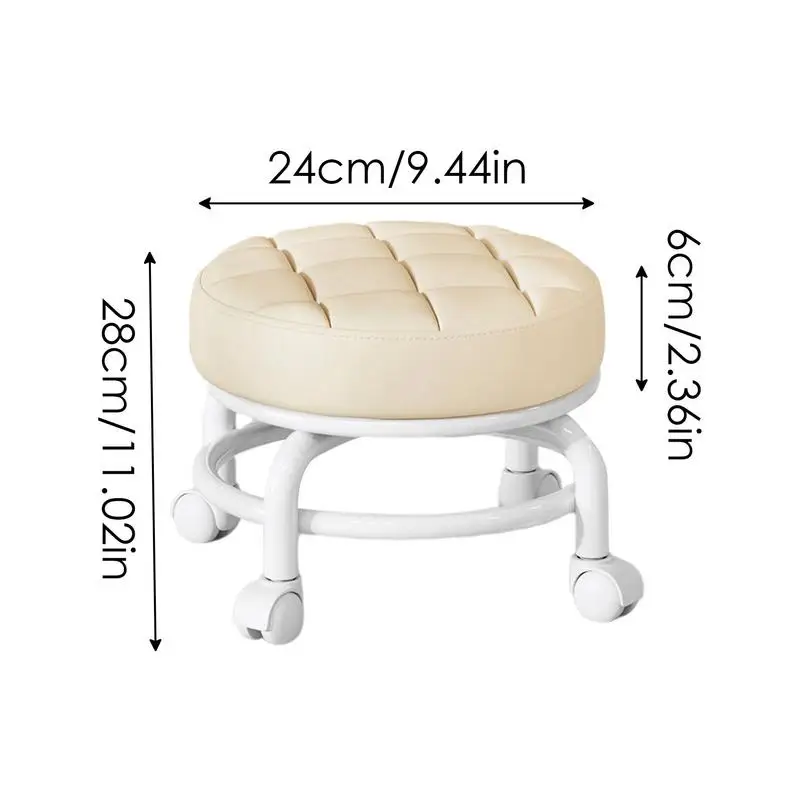 Banquetas de rolamento com rodas, Banqueta ajustável, Rotatable Vanity Stool, 360 Rolling Swivel