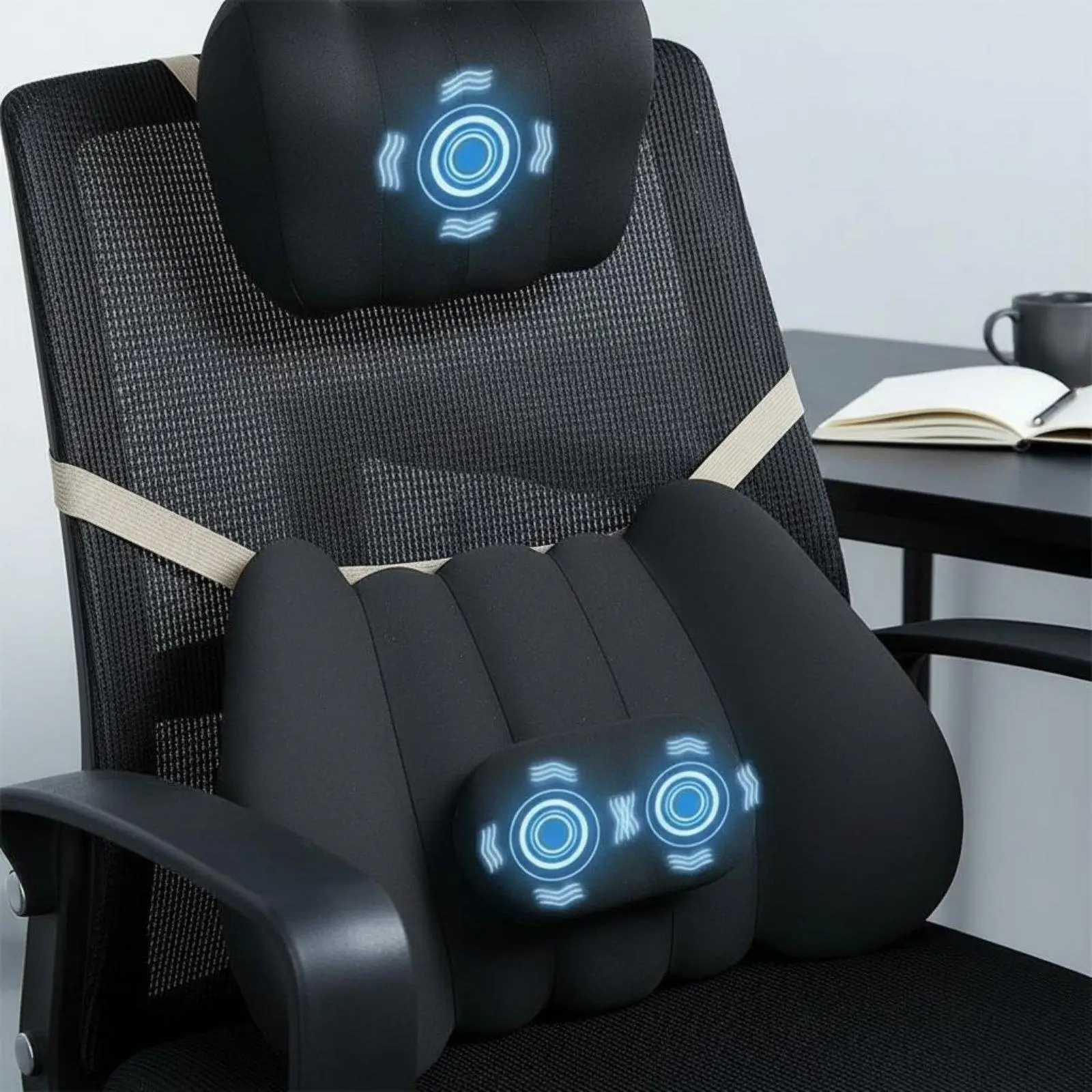 Versatile Car Massage Cushion Ergonomic Back and Neck Vibration Massager for Universal Seat Fit