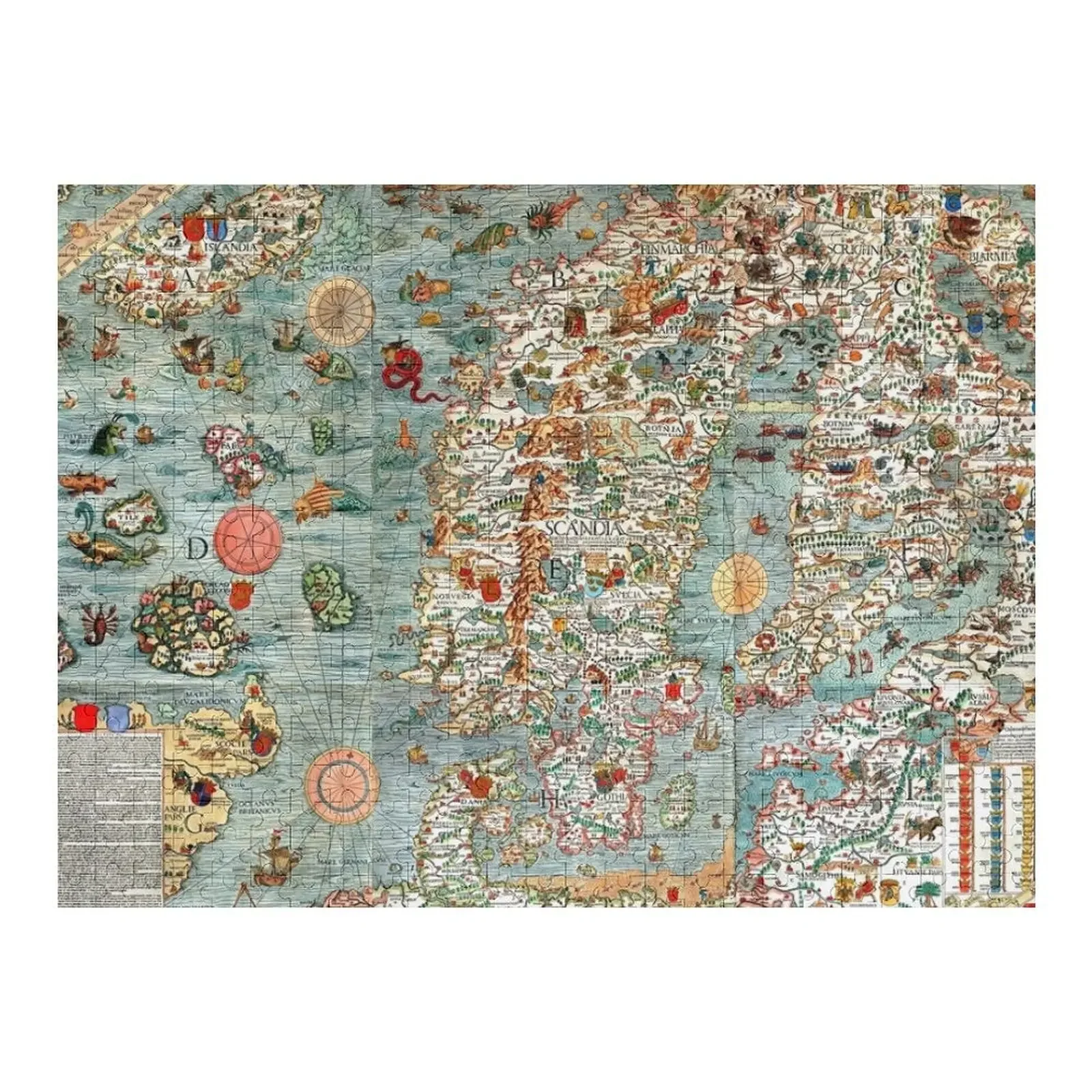 

Carta Marina, map of Scandinavia by Olaus Magnus - 1539 Jigsaw Puzzle Photo Custom Child Gift Jigsaw For Kids Puzzle