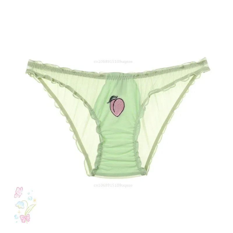 New Women Sexy Panties Lace Underpants Low-waist Panties Fruit Embroidery Perspective Briefs Female Underwear Lencería Femenina image 6