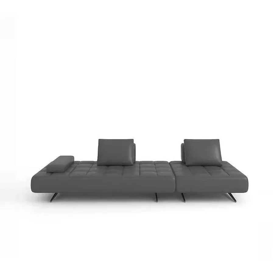 Italian minimalist module sofa living room size apartment first layer cowhide Weschler straight row