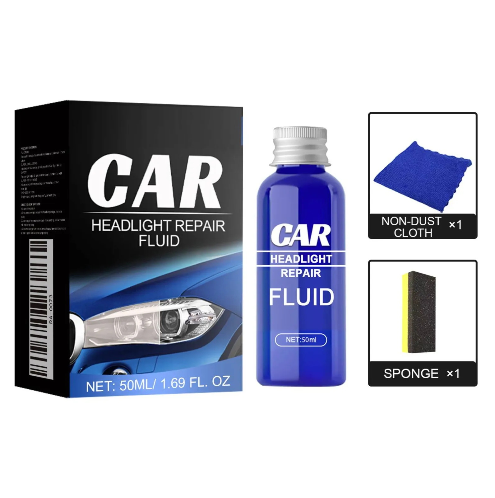 Headlight Cleaner Headlight Kit Liquid Cleaner Car Polish Headlight Cleaning Supplies Solution Kit With Sponge 10/30/50ML