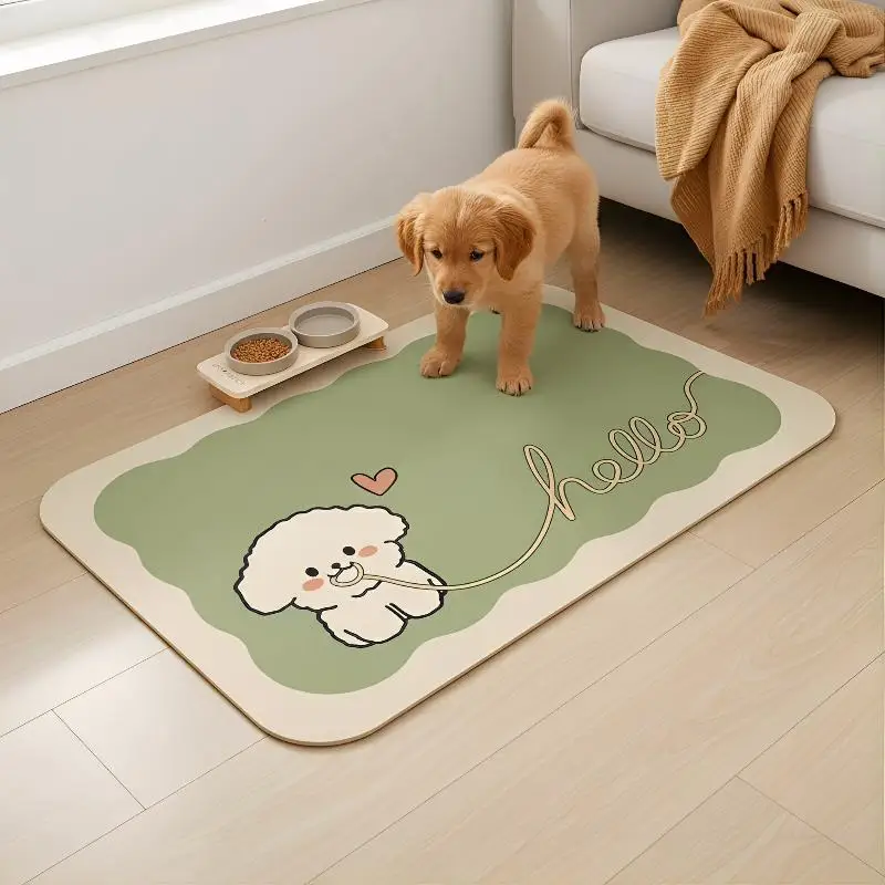 Pet Feeding Mat For Cat Dog - Waterproof Quick-drying Food Water Bowl Placemat - Home Floor Protection & Anti-spill