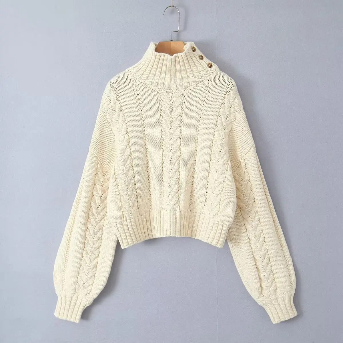 سترة نسائية أنيقة بياقة عالية من JNLEAOG، تصميم عصري بسيط، إصدار جديد للخريف، مصنوعة من البوليستر بأكمام طويلة وطول قصير #5