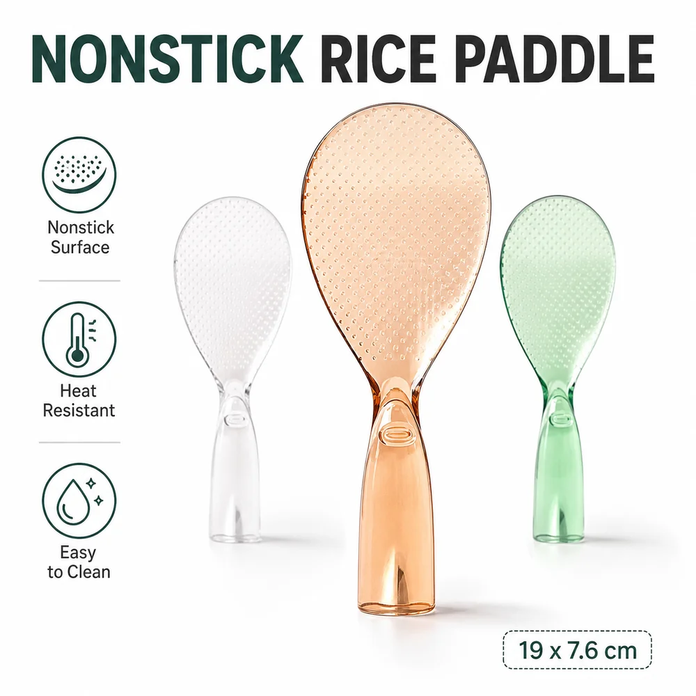 New Plastic Rice Paddle Nonstick Surface Heat Resistant Rice Spoon Thickened Textured Rice Cooker Spoon Kitchen Serving