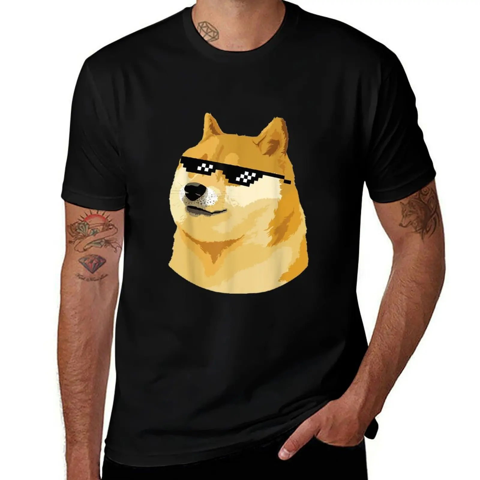 

Doge with deal with it glasses T-Shirt man tshirt man t shirt heavy cotton T-Shirt