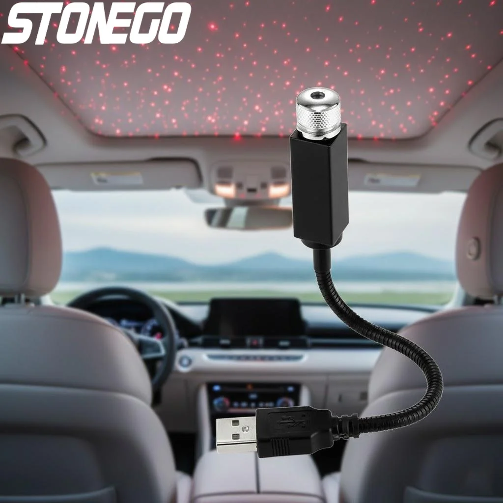 STONEGO Car Full Star Laser Projector USB Ambient Light Decoration Atmosphere Lamp for Home Bedroom Party Creative Mood Lighting