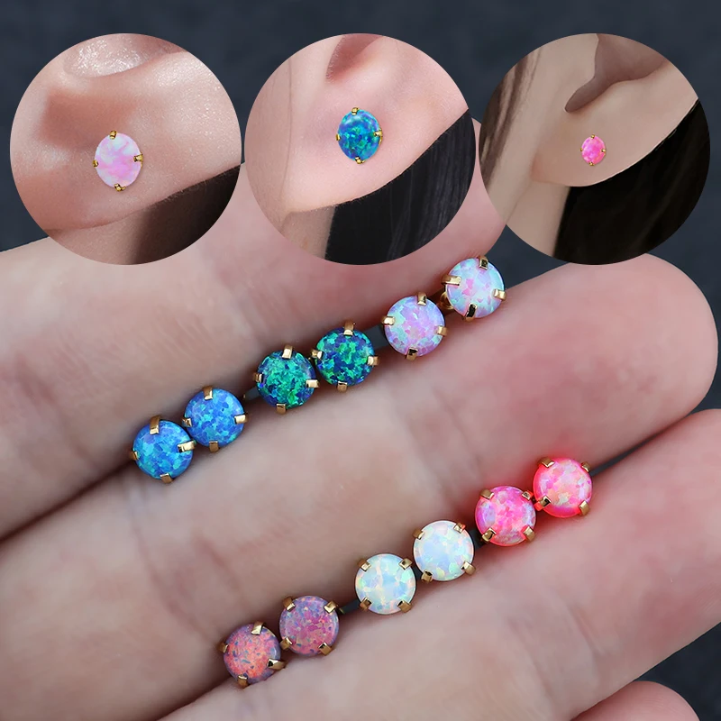 Colored Zircon Earrings for Women Stainless steel Stainless Steel Earring 2023 Trending Luxury Party Aesthetic Jewelry Aretes