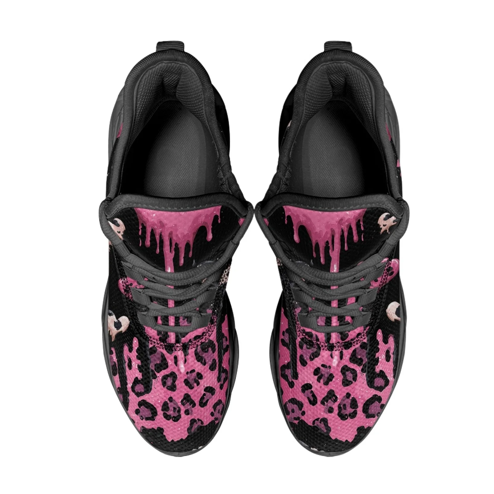 PENSTROLL Non Slip Fashion Sneakers Casual Blade Shoes for Sports Men Heart Leopard Print