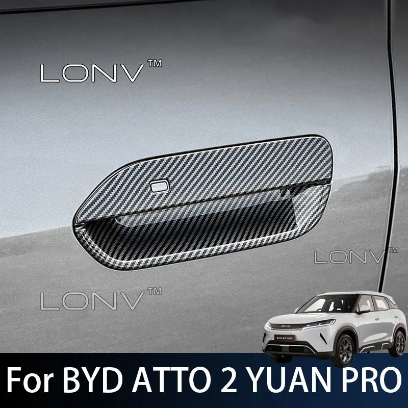 For BYD ATTO 2 YUAN PRO DMI EV 2026 2027 2025 Car Door Outside Handle Stickers ABS Door Bowl Body Kits Decoration Accessories