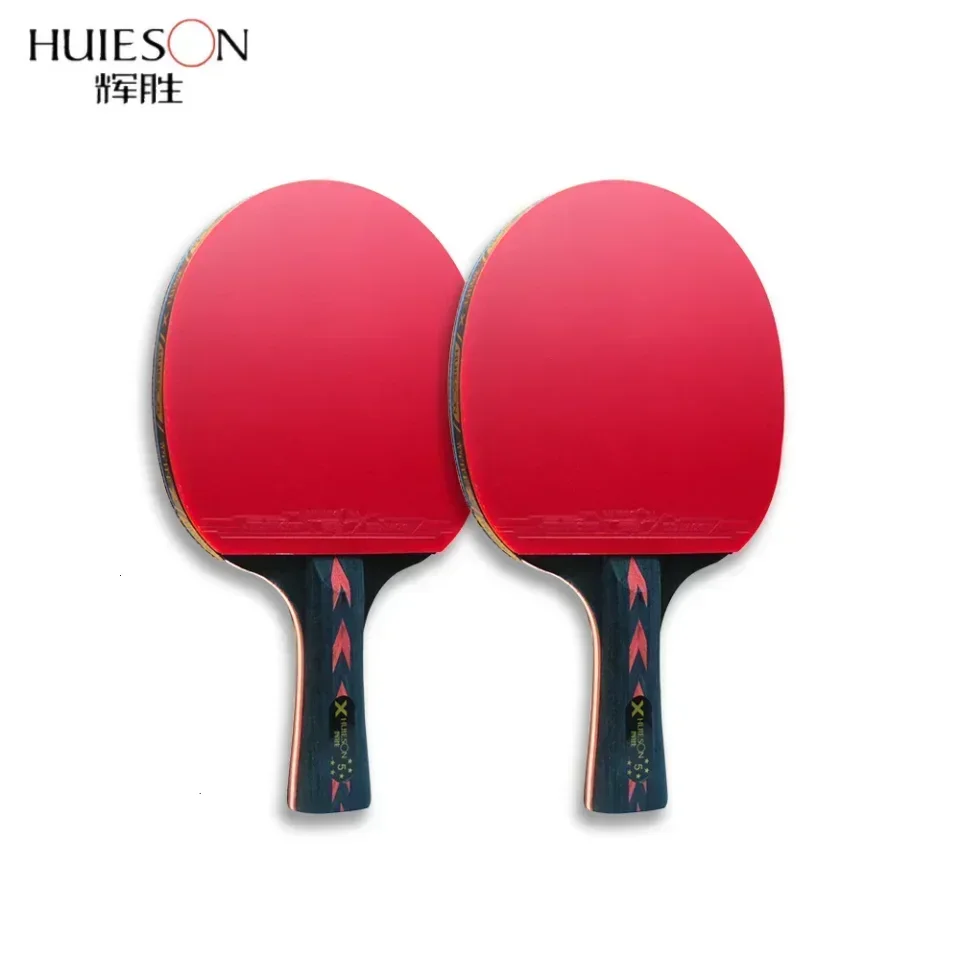 

HUIESON Official Authorization 5Star Carbon Table Tennis Set Super Powerful Ping Pong Bat For Adult Club Training New Upgraded