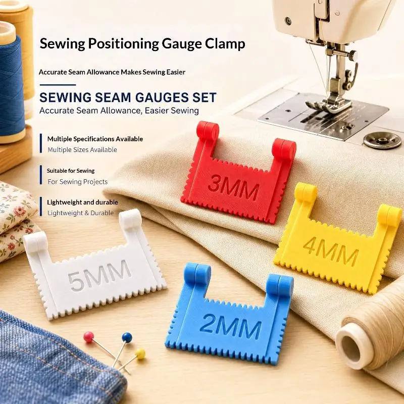 3Pcs Sewing Seam Gauges Set Non-toxic Plastic Measuring Tool for DIY Clothing Crafting Kids Handmade Sewing Projects