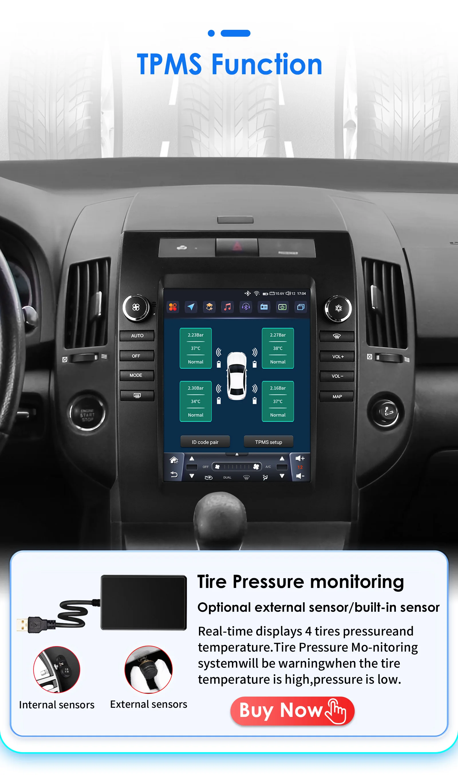 Hizpo 9,7" CarPlay Android Auto Autoradio für Toyota Verso 2004 - 2009 GPS Smart Multimedia Player Stereo 360 Kamera 4G WIFI RDS – Detail 32