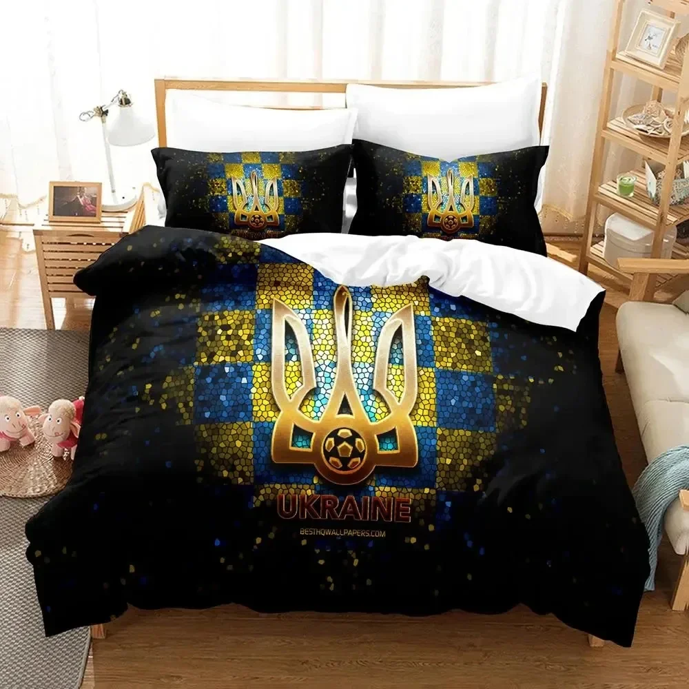 3D Print Ukrainian Flag UKRAINE Bedding Set Duvet Cover Bed Set Quilt Cover Pillowcase Comforter king Queen Size Boys Adult