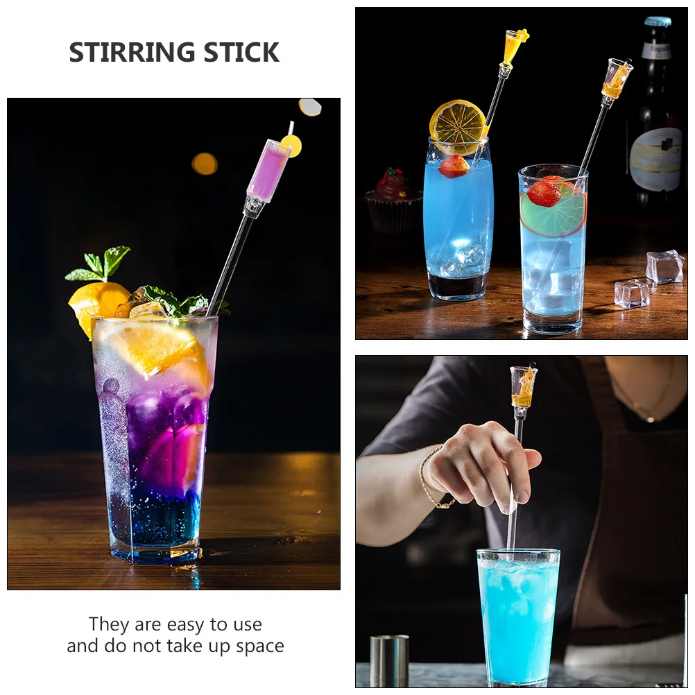 

10Pcs Beverage Stirring Stick Acrylic Mixing Stick Set for Cocktail Coffee Juice Drink Swizzle Rod Bar Accessories